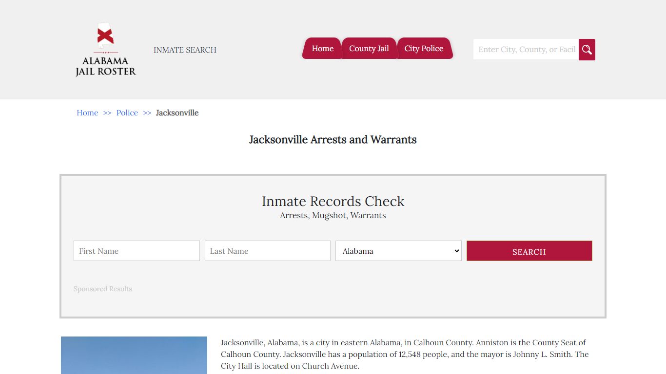 Jacksonville Arrests and Warrants | Alabama Jail Inmate Search